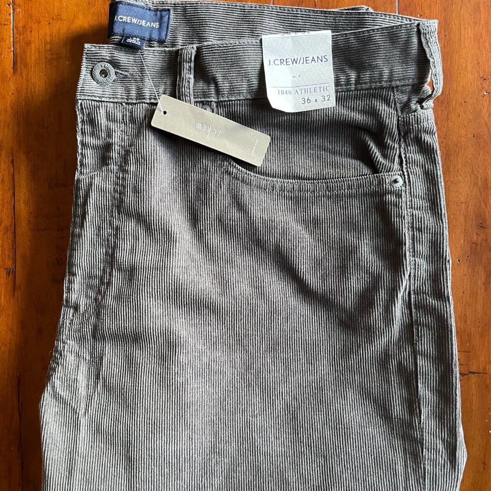 J. Crew Athletic 1040 Men's 36x32 Corduroy Grey Pants NWT
